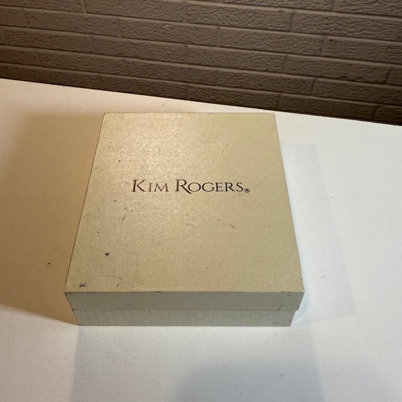 Kim Rogers Necklace & Earrings Set Gold Green Beaded Pendant Jewelry Box - Picture 4 of 4